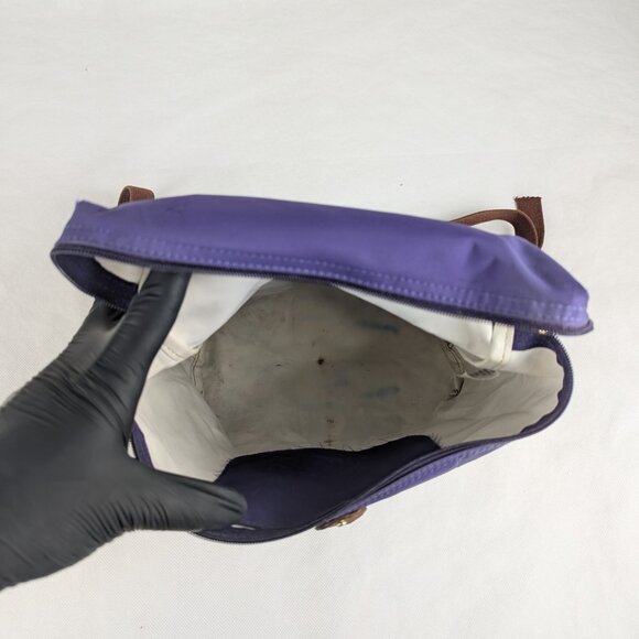 LONGCHAMP Le Pliage Nylon Foldable original Backpack Purple Made in China - Picture 3 of 16